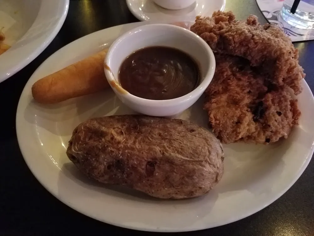 Chicken Fried Steak with a Baked Potato